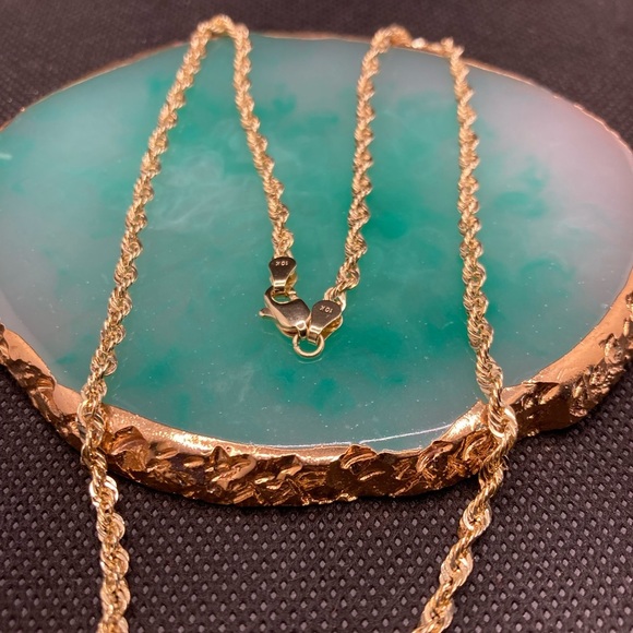 10K Yellow Gold Necklace Chain For Men Women